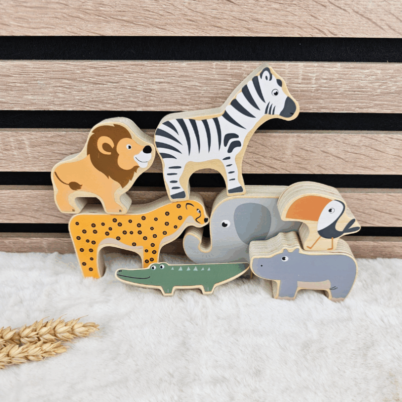 Houten safari stapeldieren