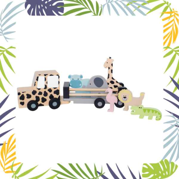 Safari jeep met dieren