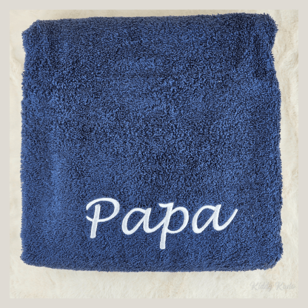 handdoek met naam donkerblauw