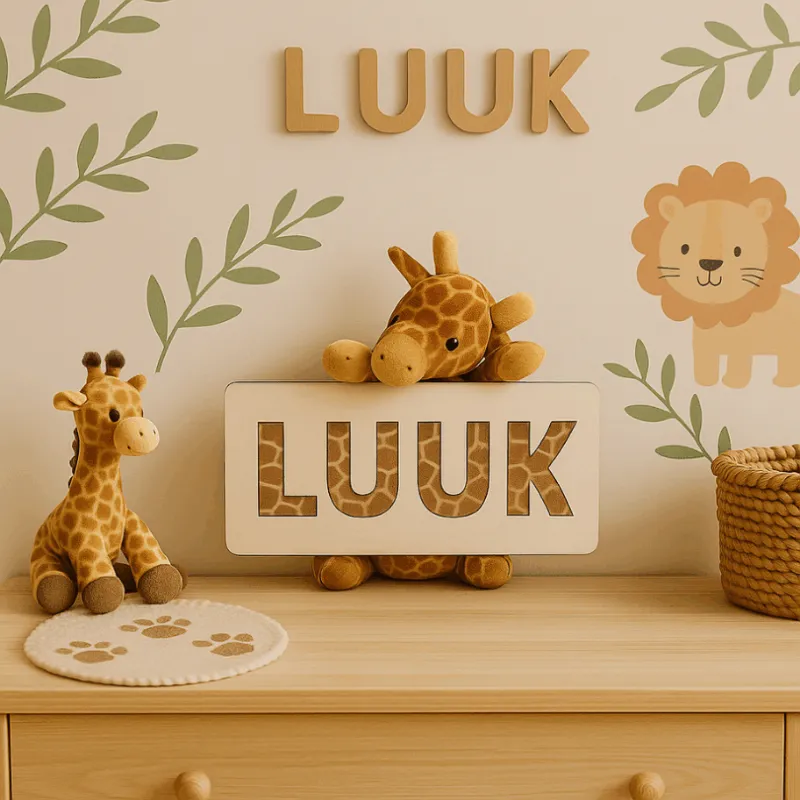 Naampuzzel jungle Giraffe