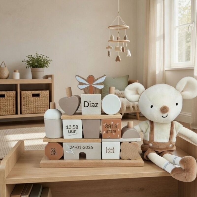 Label Label Stapelhuisje met naam