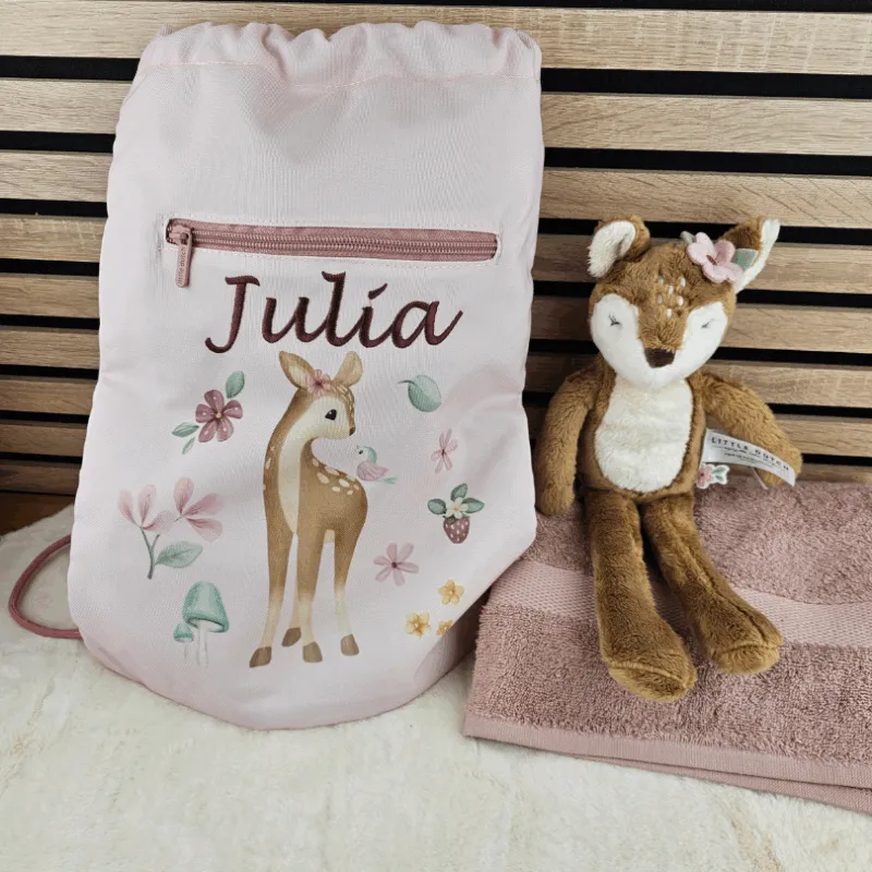 Gymtas Fairy Garden met naam geborduurd