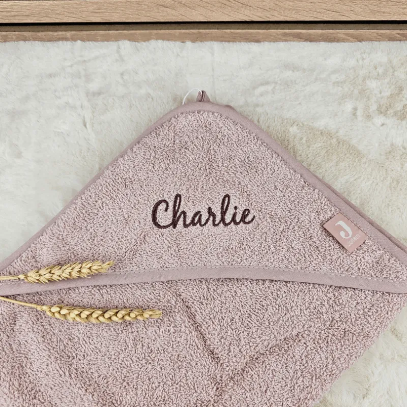 badcape wild rose XL met naam geborduurd