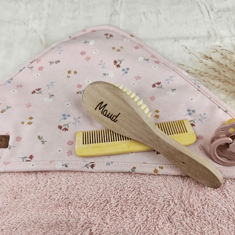 Houten Borstel/Kam set