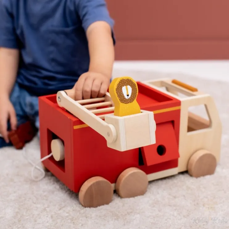 Houten brandweerwagen - Trixie