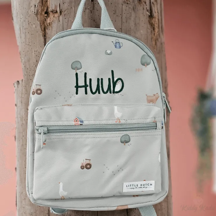 Kinderrugtas Little Farm met naam geborduurd - Little Dutch