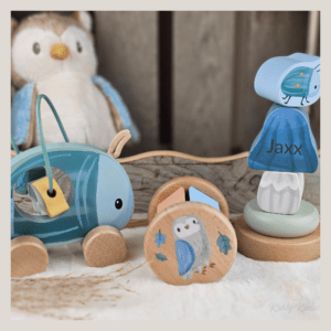 Giftset hout Forest Friends met naam gegraveerd