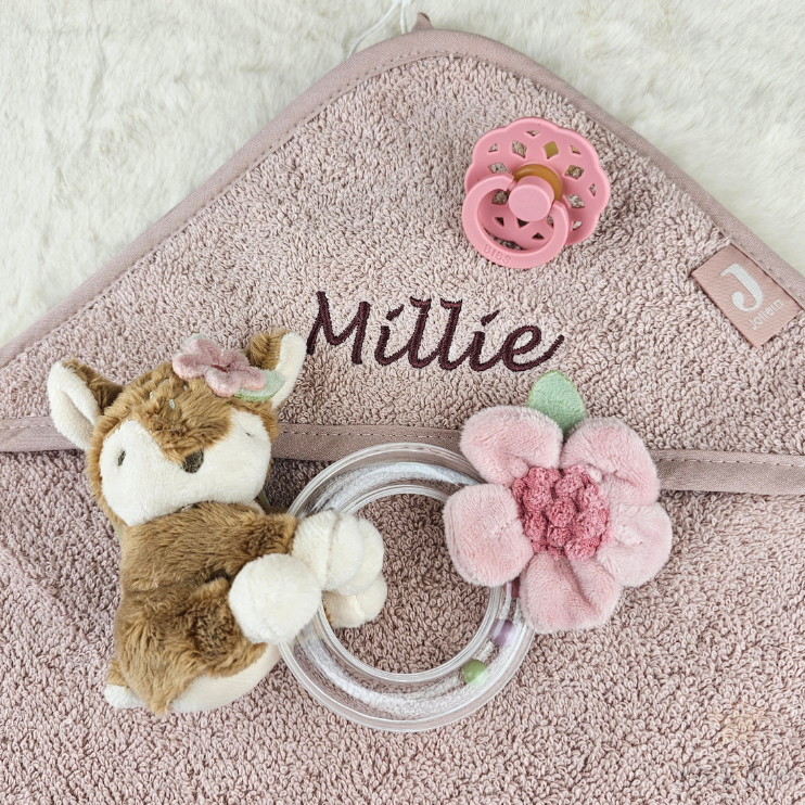Cadeauset badcape wildrose hert