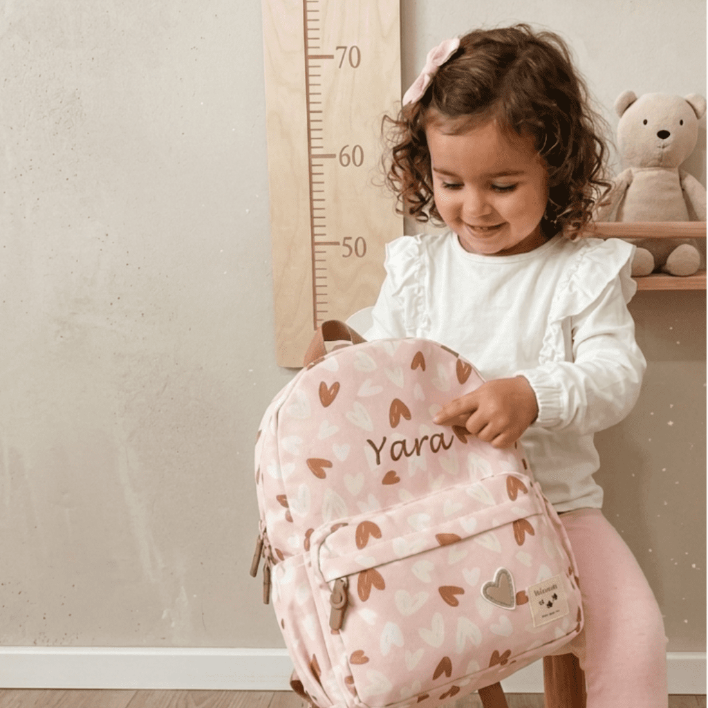 rugzak met harten optioneel met naam geborduurd