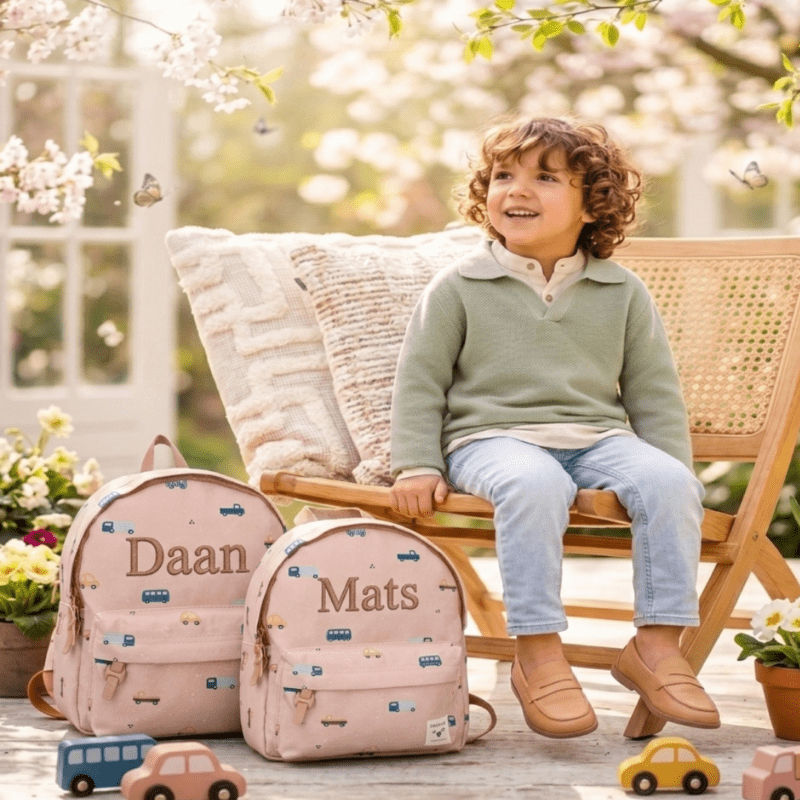 rugzak voertuigen optioneel met naam geborduurd