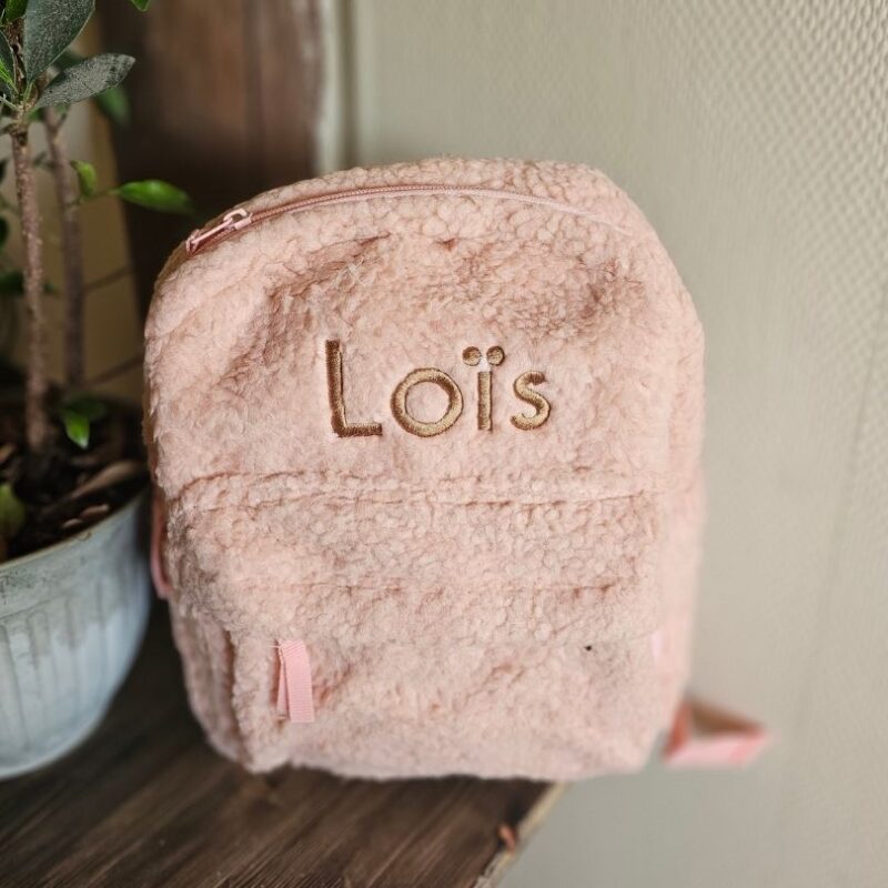rugzak teddy roze met naam