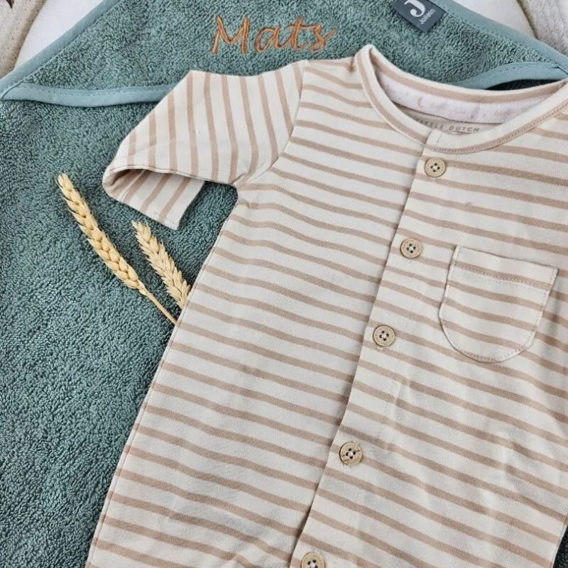 eendelige Pyjama Natural Stripes