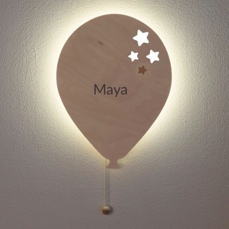 wandlamp Ballon met naam gegraveerd