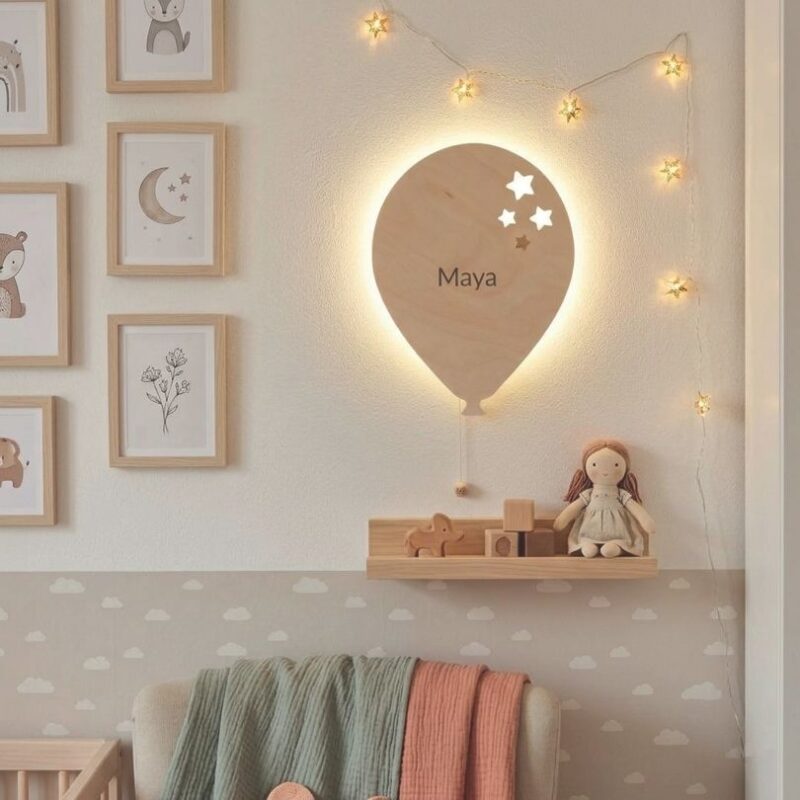 wandlamp ballon met naam