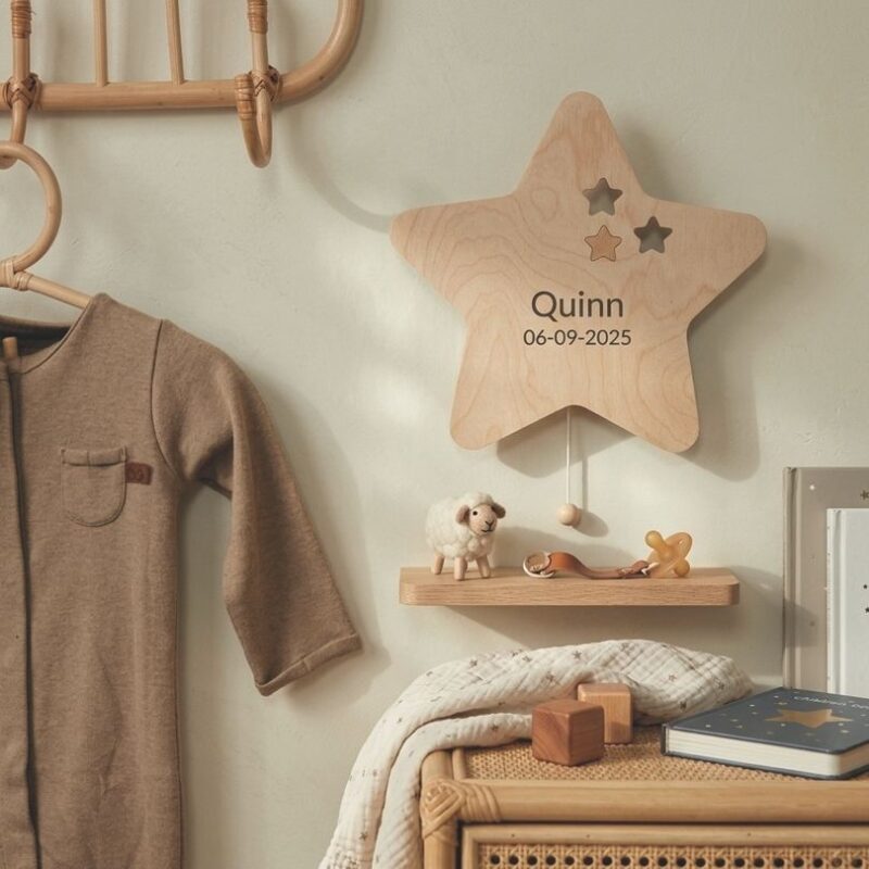 wandlamp ster met naam