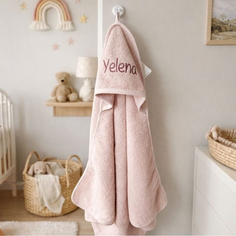 Badcape met naam wildrose