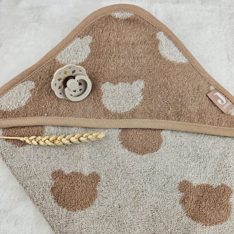 Badcape Jacquard teddy bear met naam geborduurd