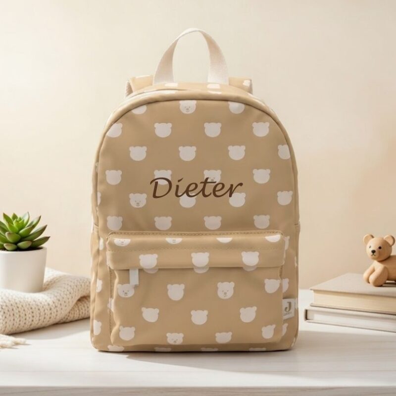 Rugtas teddy Bear met naam geborduurd