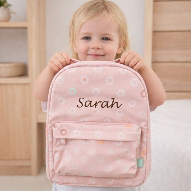 Rugtas Flower met naam geborduurd