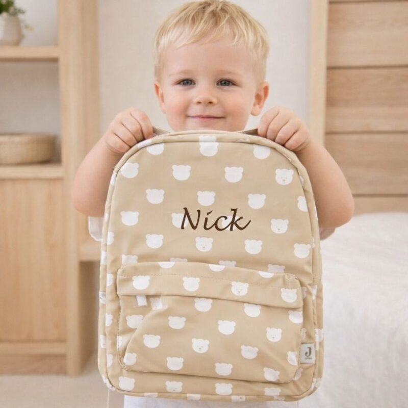 Rugtas Teddy Bear met naam geborduurd